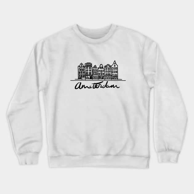 Amsterdam houses Logo black & white Crewneck Sweatshirt by covostudio